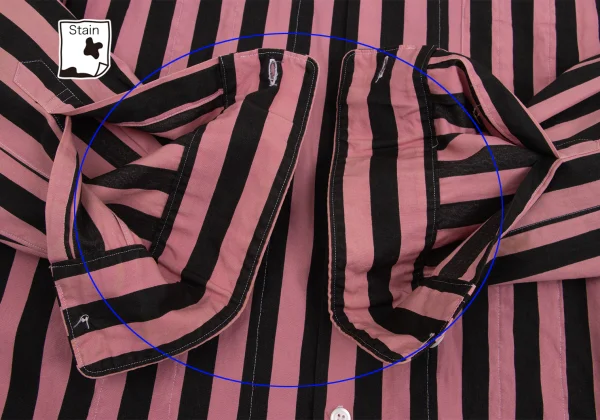 COMME des GARCONS HOMME PLUS Bold Striped Ruffle Lined Shirt K-153083_010