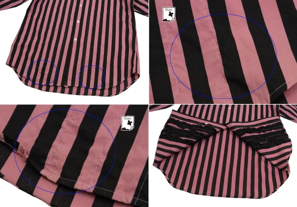 COMME des GARCONS HOMME PLUS Bold Striped Ruffle Lined Shirt K-153083_011