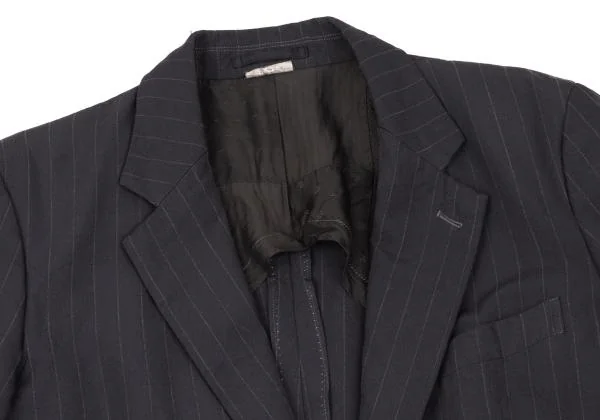 コムデギャルソン オムドゥCOMME des GARCONS HOMME DEUX ポリ製品染めストライプジャケット 紺XS K-153098_003