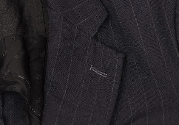 コムデギャルソン オムドゥCOMME des GARCONS HOMME DEUX ポリ製品染めストライプジャケット 紺XS K-153098_004