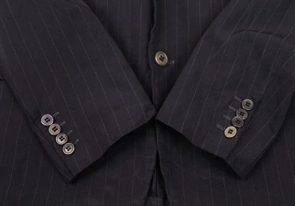 コムデギャルソン オムドゥCOMME des GARCONS HOMME DEUX ポリ製品染めストライプジャケット 紺XS K-153098_007