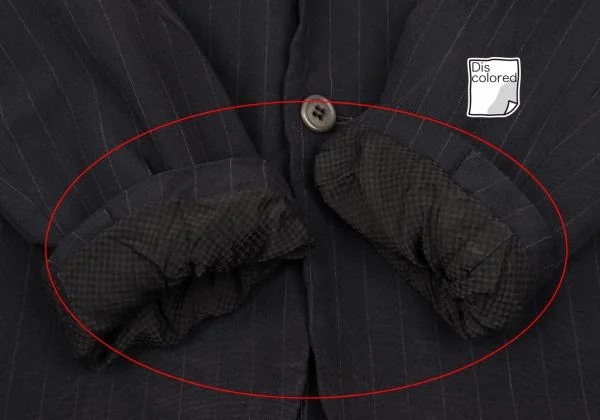 コムデギャルソン オムドゥCOMME des GARCONS HOMME DEUX ポリ製品染めストライプジャケット 紺XS K-153098_008