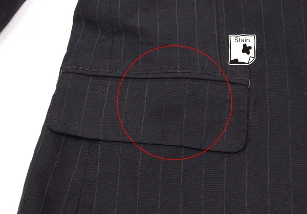 コムデギャルソン オムドゥCOMME des GARCONS HOMME DEUX ポリ製品染めストライプジャケット 紺XS K-153098_010