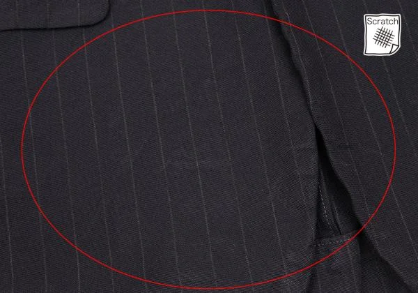 コムデギャルソン オムドゥCOMME des GARCONS HOMME DEUX ポリ製品染めストライプジャケット 紺XS K-153098_011