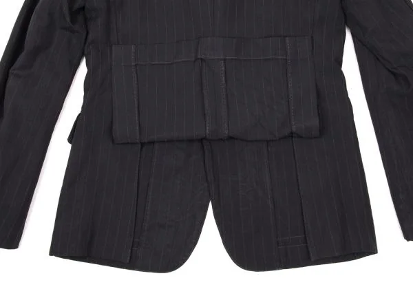 コムデギャルソン オムドゥCOMME des GARCONS HOMME DEUX ポリ製品染めストライプジャケット 紺XS K-153098_017
