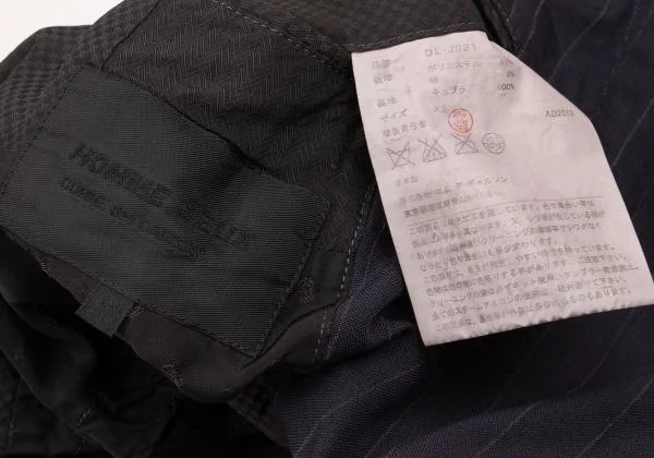 コムデギャルソン オムドゥCOMME des GARCONS HOMME DEUX ポリ製品染めストライプジャケット 紺XS K-153098_020
