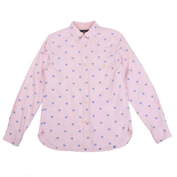 COMME des GARCONS HOMME Butterfly Embroidery Long Sleeve Shirt Pink S K-153103_001