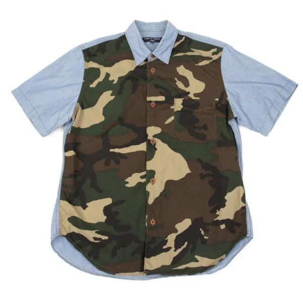 COMME des GARCONS HOMME Camo Switching Short Sleeve Shirt Multi-Color S K-153105_001