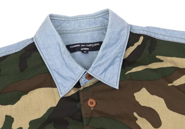 COMME des GARCONS HOMME Camo Switching Short Sleeve Shirt K-153105_003