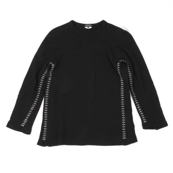 COMME des GARCONS HOMME PLUS White Stitch Switching Top Black M K-153111_001