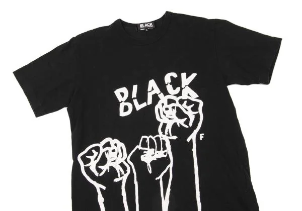 コムデギャルソンCDG ロゴTシャツブラック ブラックコムデギャルソンBLACK COMME des GARCONS クラックロゴ