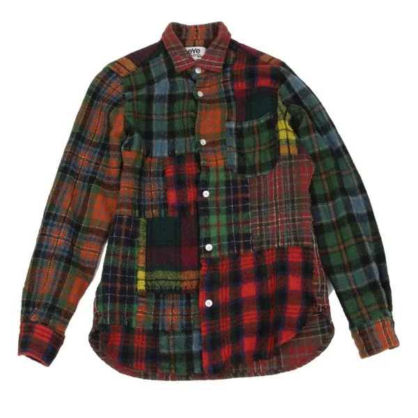 eYe JUNYA WATANABE MAN Wool Fulling Switching Check Shirt Multi-Color XS K-153129_001