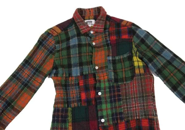 eYe JUNYA WATANABE MAN Wool Fulling Switching Check Shirt K-153129_002
