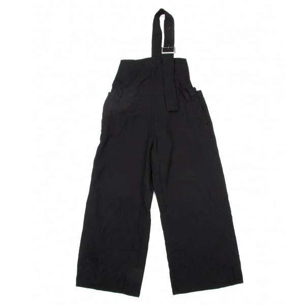 ワイズレッドレーベルY's red Label 縮絨サロペット 黒2 (K-11218)