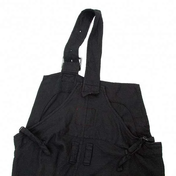 ワイズレッドレーベルY's red Label 縮絨サロペット 黒2 (K-11218)