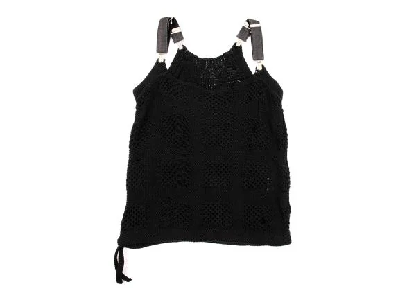 Y's Suspender Shoulder Check Weave Knit Camisole K-153147_002