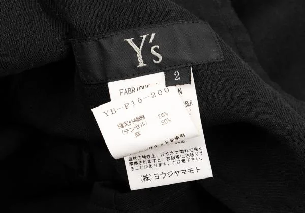 Y's Tencel Linen Tuck Dropped Crotch Pants K-153153_015