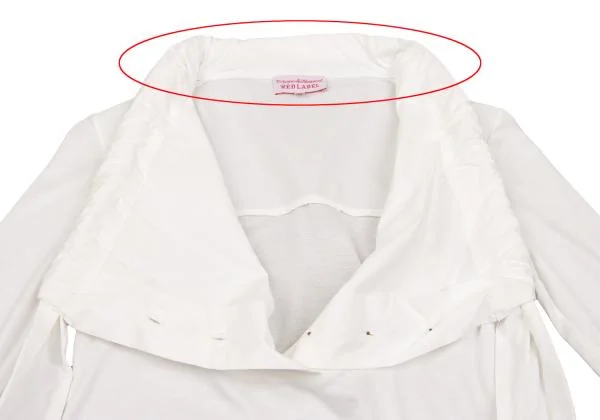 ヴィヴィアンウエストウッド レッドレーベルVivienne Westwood Red Label オーブ刺繍リボンギャザーカットソー 白1 K-153157_006