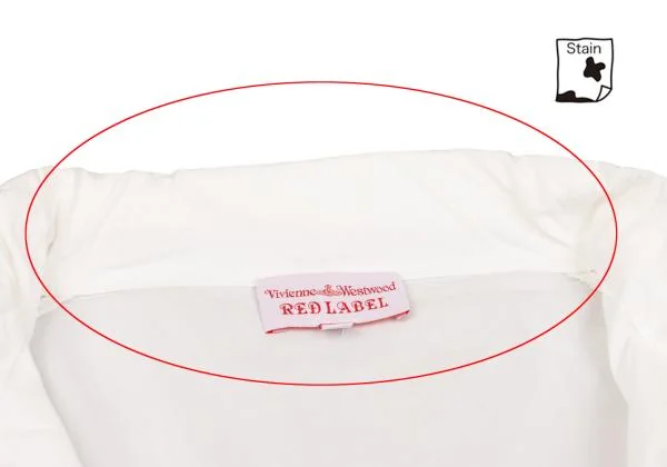 ヴィヴィアンウエストウッド レッドレーベルVivienne Westwood Red Label オーブ刺繍リボンギャザーカットソー 白1 K-153157_007