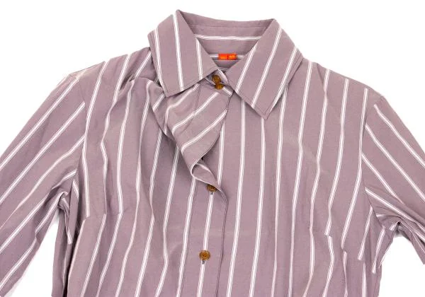 ヴィヴィアンウエストウッド レッドレーベルVivienne Westwood Red Label 変形ストライプロングシャツ 紫40 K-153159_003