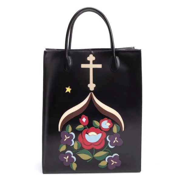 KEITA MARUYAMA Floral patched Leather Tote Bag K-153205_002