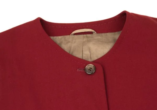 ポールスミスPaul Smith ウールギャバパッチポケットノーカラージャケット  赤40 K-153280_004