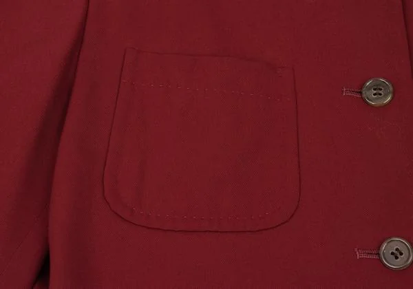 ポールスミスPaul Smith ウールギャバパッチポケットノーカラージャケット  赤40 K-153280_006