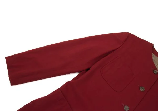 ポールスミスPaul Smith ウールギャバパッチポケットノーカラージャケット  赤40 K-153280_007