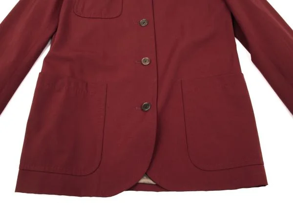 ポールスミスPaul Smith ウールギャバパッチポケットノーカラージャケット  赤40 K-153280_010