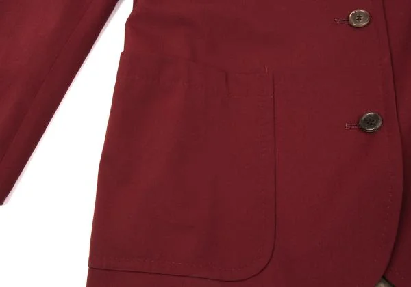 ポールスミスPaul Smith ウールギャバパッチポケットノーカラージャケット  赤40 K-153280_011