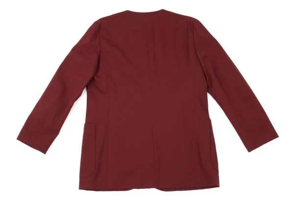 ポールスミスPaul Smith ウールギャバパッチポケットノーカラージャケット  赤40 K-153280_013