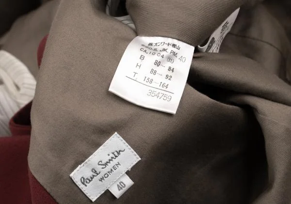 ポールスミスPaul Smith ウールギャバパッチポケットノーカラージャケット  赤40 K-153280_015