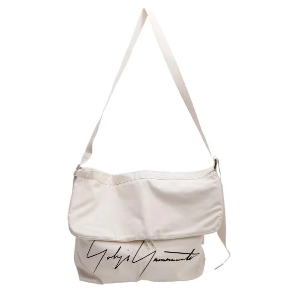 ヨウジヤマモトYohji Yamamoto シグニチャーロゴショルダーオリジナルバッグ 生成り K-153342_002
