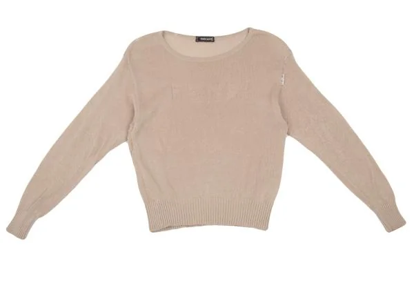 フェンディFENDI365 ロゴ織りローゲージニットセーター ベージュL位 K-153374_002