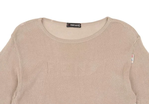 フェンディFENDI365 ロゴ織りローゲージニットセーター ベージュL位 K-153374_003