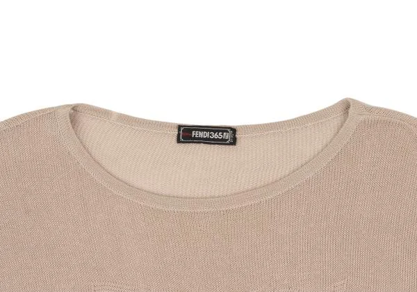 フェンディFENDI365 ロゴ織りローゲージニットセーター ベージュL位 K-153374_004