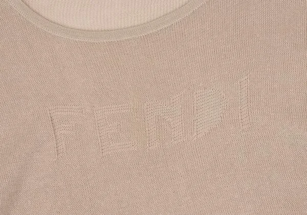 フェンディFENDI365 ロゴ織りローゲージニットセーター ベージュL位 K-153374_005