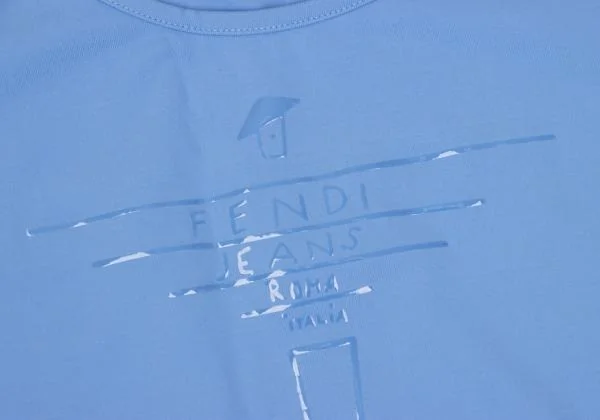 フェンディFENDI jeans ロゴラバープリントストレッチタンクトップ 水色42 K-153376_005