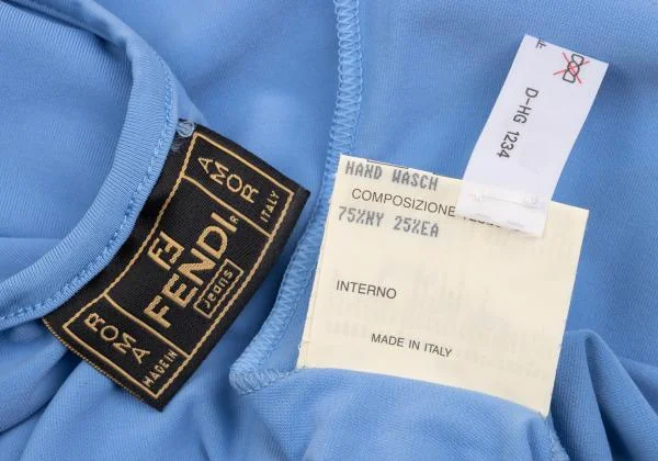 フェンディFENDI jeans ロゴラバープリントストレッチタンクトップ 水色42 K-153376_011