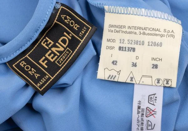 フェンディFENDI jeans ロゴラバープリントストレッチタンクトップ 水色42 K-153376_012