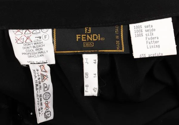 フェンディFENDI フラワー装飾デザインスカート 黒44 K-153378_016