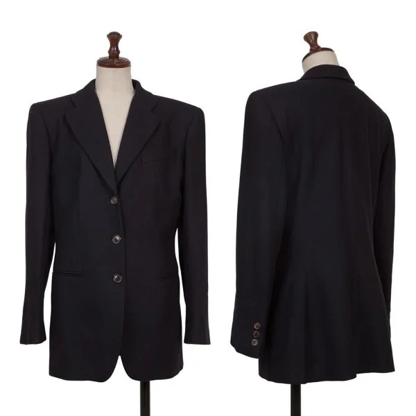 ジョルジオ アルマーニGIORGIO ARMANI カシミア3Bテーラードジャケット 紺42 K-153379_001