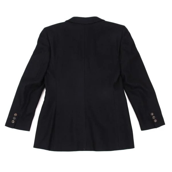 ジョルジオ アルマーニGIORGIO ARMANI カシミア3Bテーラードジャケット 紺42 K-153379_012