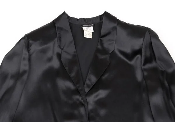 ジョルジオ アルマーニGIORGIO ARMANI シルクシャツジャケット 黒42 K-153382_003