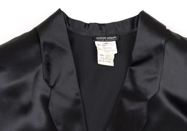 ジョルジオ アルマーニGIORGIO ARMANI シルクシャツジャケット 黒42 K-153382_004