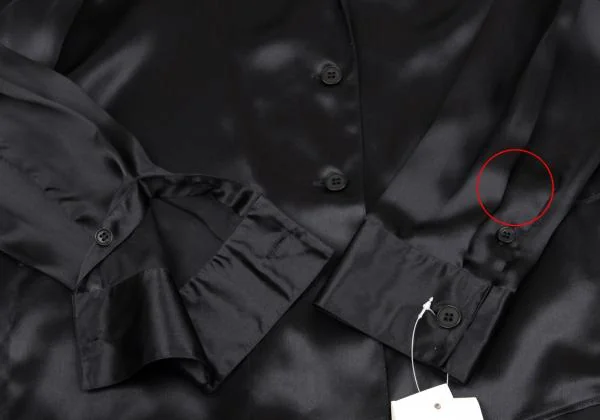 ジョルジオ アルマーニGIORGIO ARMANI シルクシャツジャケット 黒42 K-153382_007