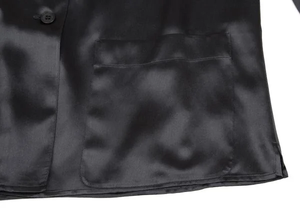 ジョルジオ アルマーニGIORGIO ARMANI シルクシャツジャケット 黒42 K-153382_012