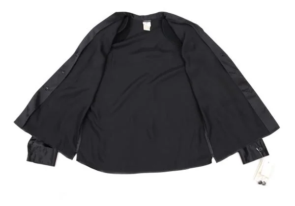 ジョルジオ アルマーニGIORGIO ARMANI シルクシャツジャケット 黒42 K-153382_013