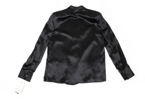 ジョルジオ アルマーニGIORGIO ARMANI シルクシャツジャケット 黒42 K-153382_014