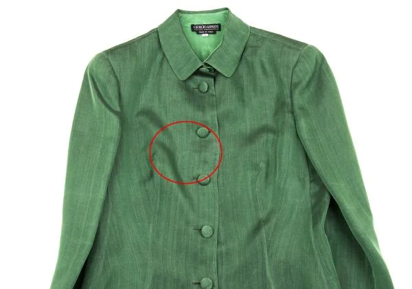 ジョルジオ アルマーニGIORGIO ARMANI シルクステンカラージャケット 緑44 K-153385_003